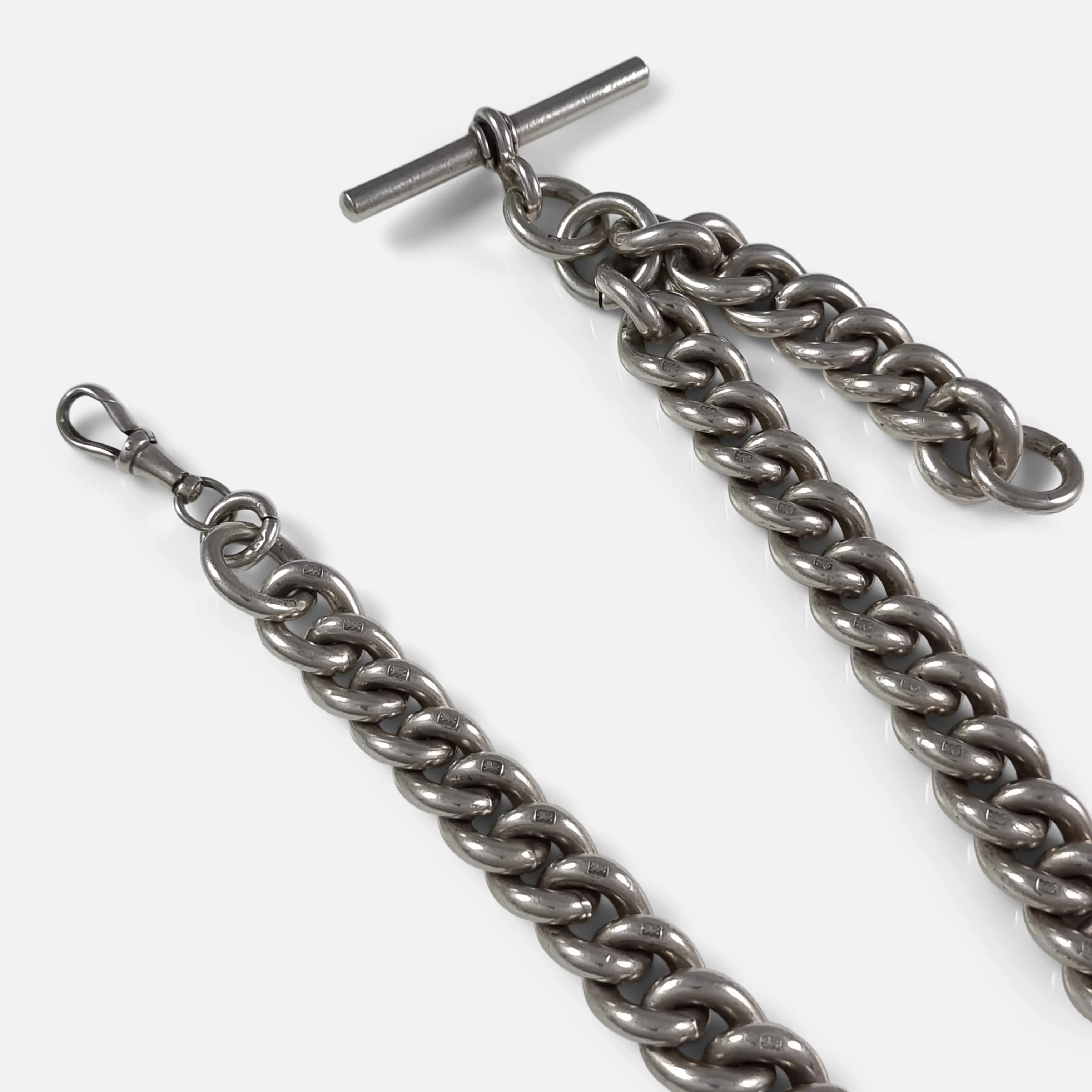 Victorian Silver Goliath Albert Watch Chain - 193.7grams