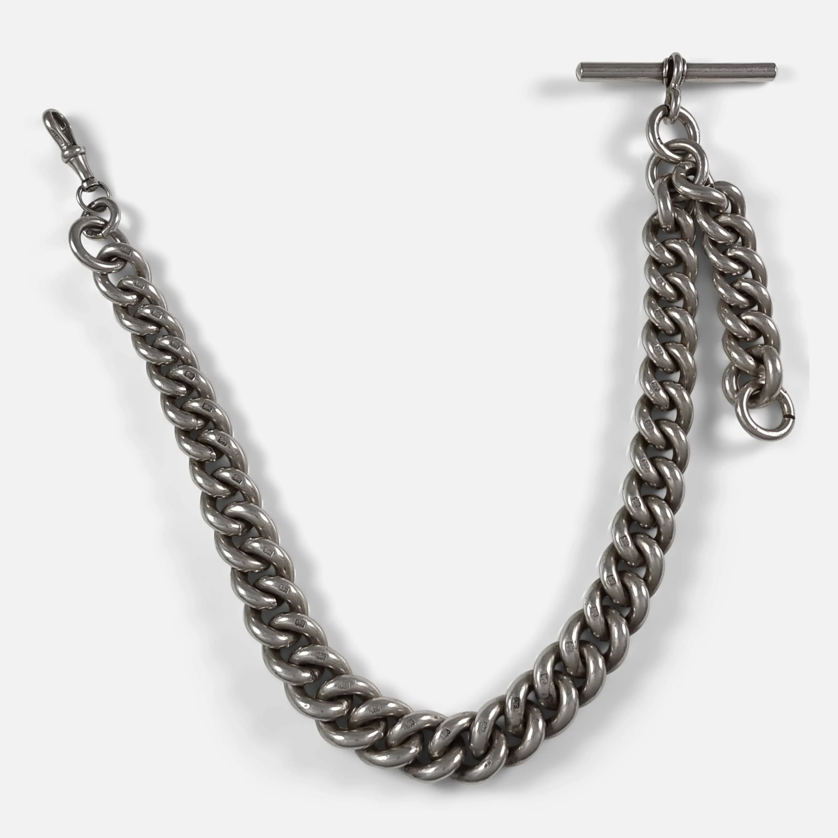 Victorian Silver Goliath Albert Watch Chain - 193.7grams