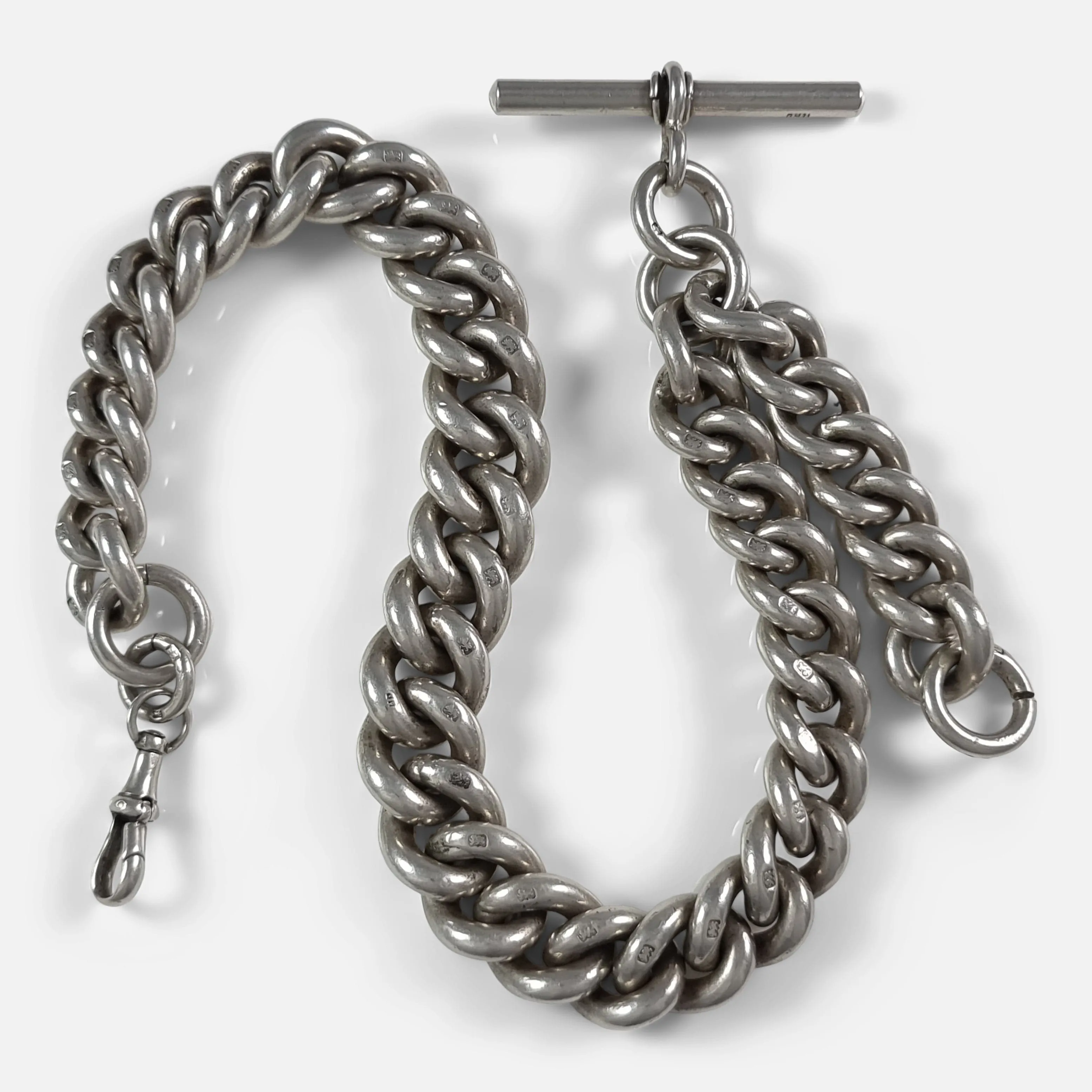 Victorian Silver Goliath Albert Watch Chain - 193.7grams