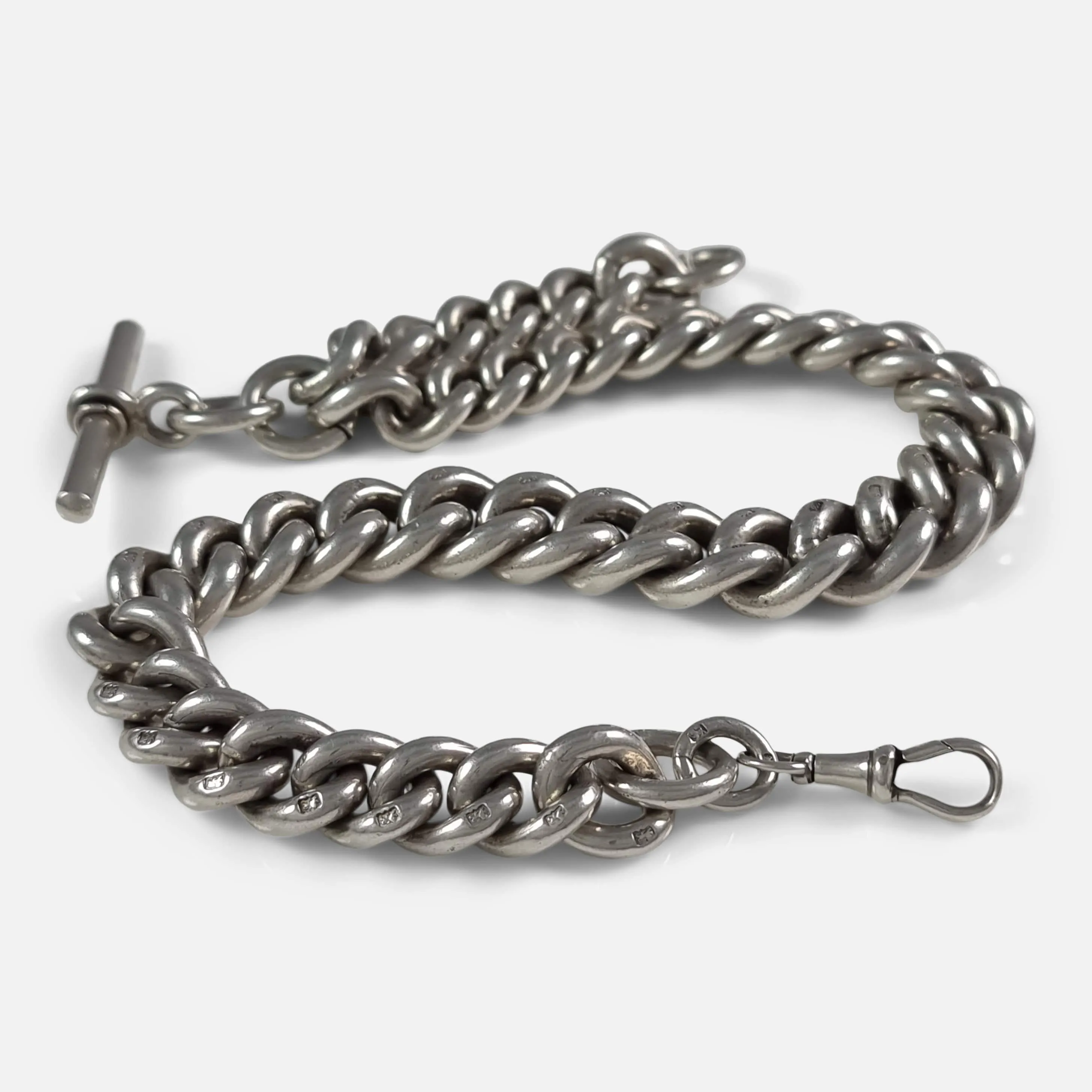 Victorian Silver Goliath Albert Watch Chain - 193.7grams