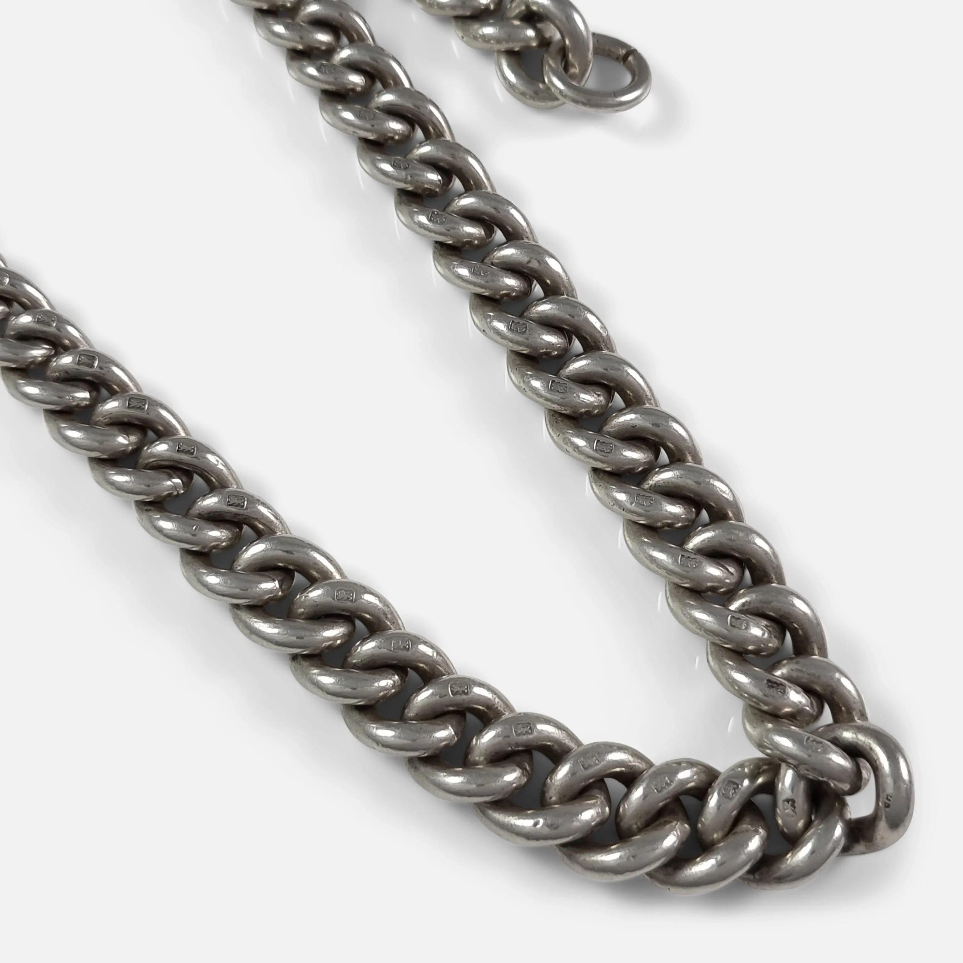 Victorian Silver Goliath Albert Watch Chain - 193.7grams