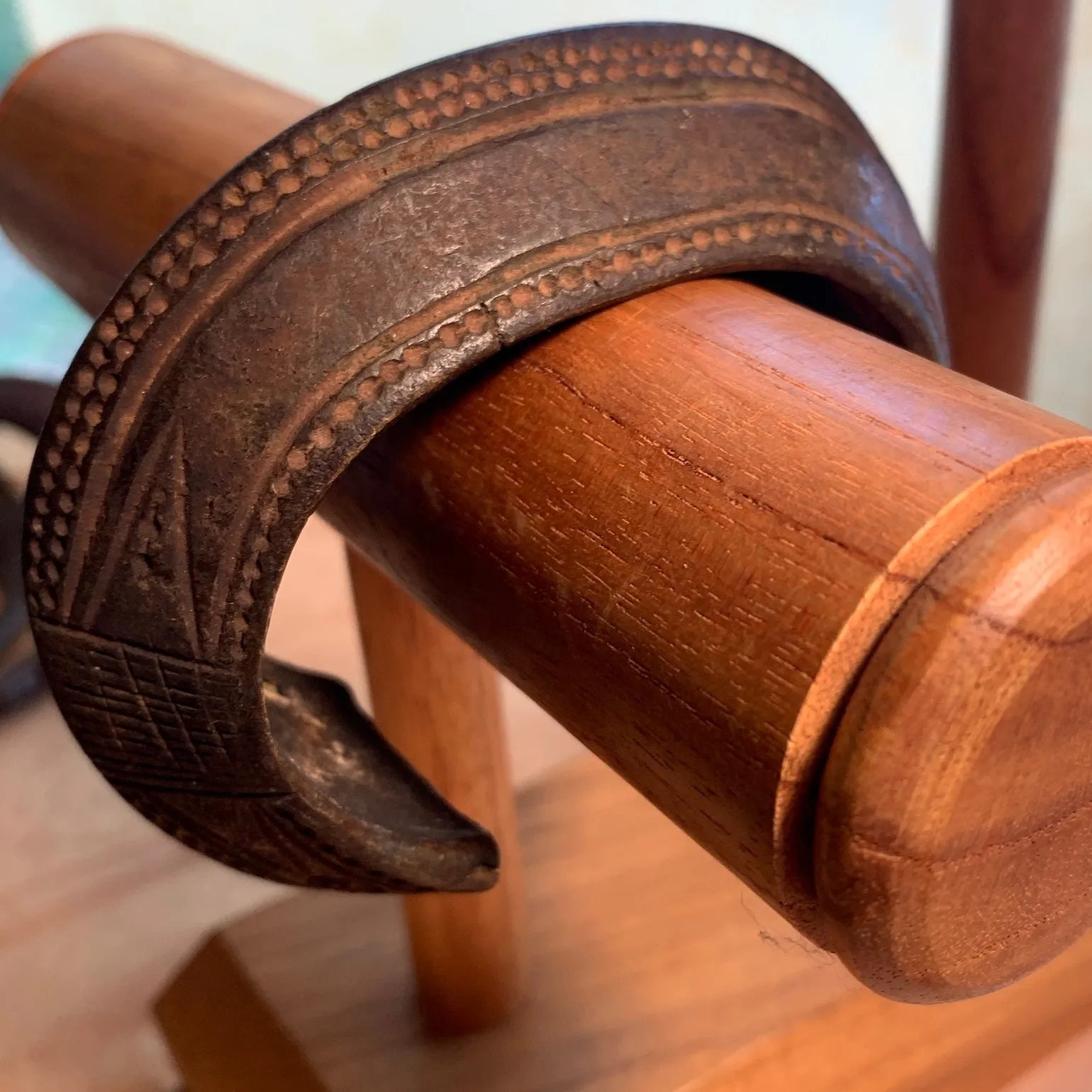 Vintage Bronze Cuff Bracelet, Nigeria