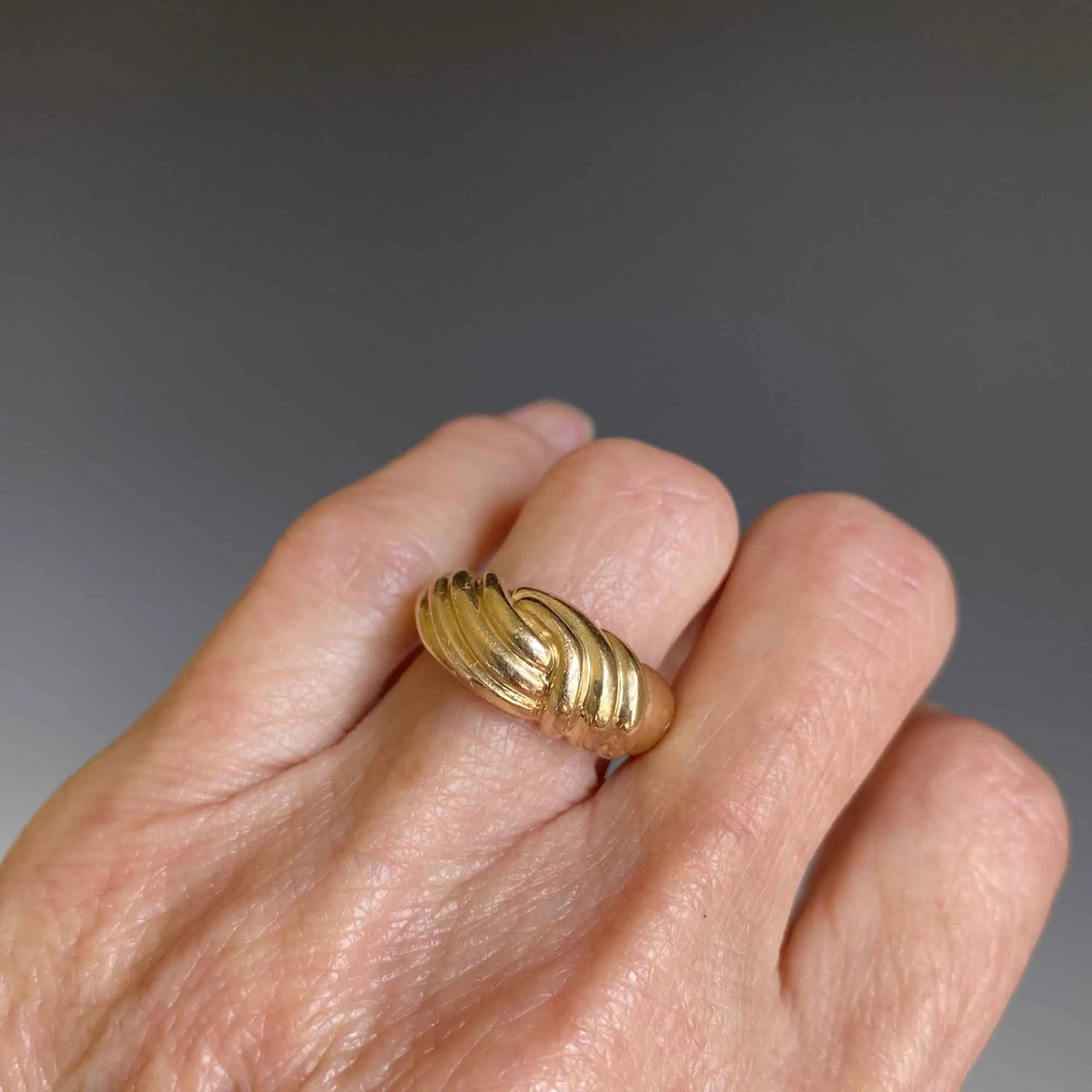 Vintage Wide 14K Gold Love Knot Ring