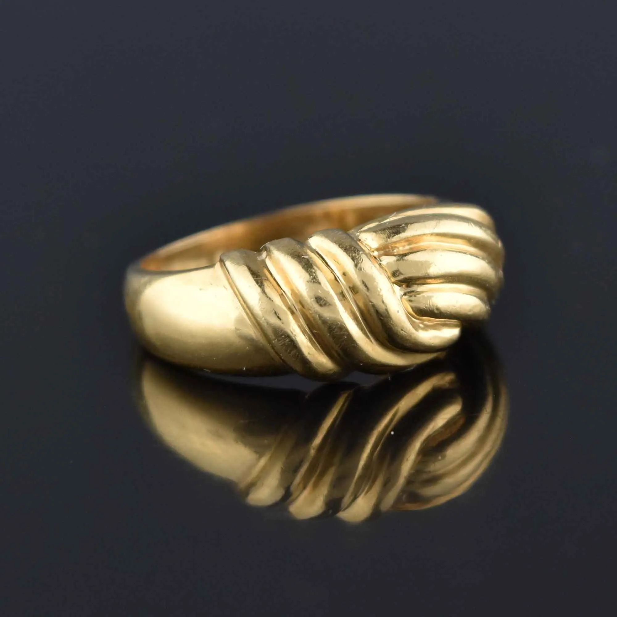 Vintage Wide 14K Gold Love Knot Ring