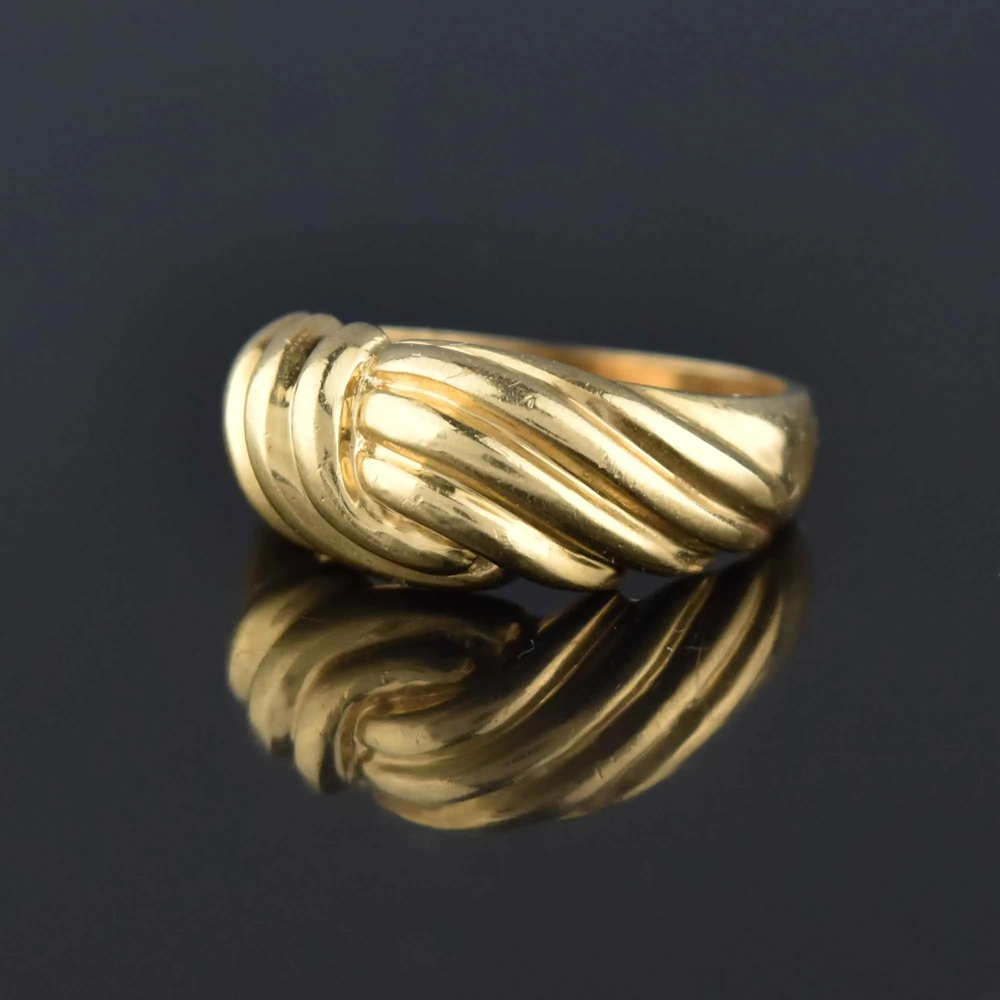 Vintage Wide 14K Gold Love Knot Ring