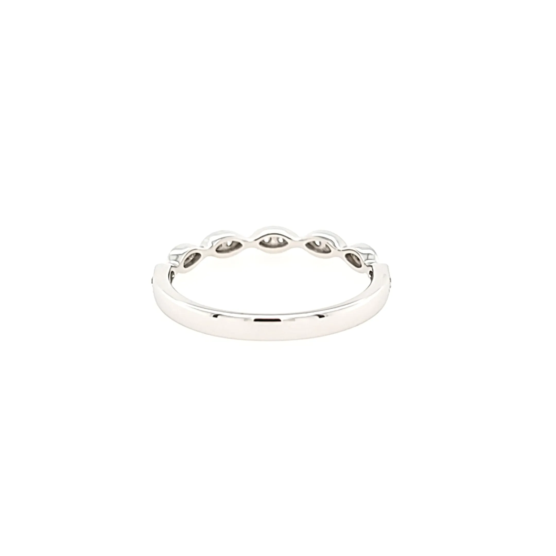 White Gold .11ct Diamond Pod Stacker Ring (I2899)