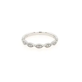 White Gold .11ct Diamond Pod Stacker Ring (I2899)