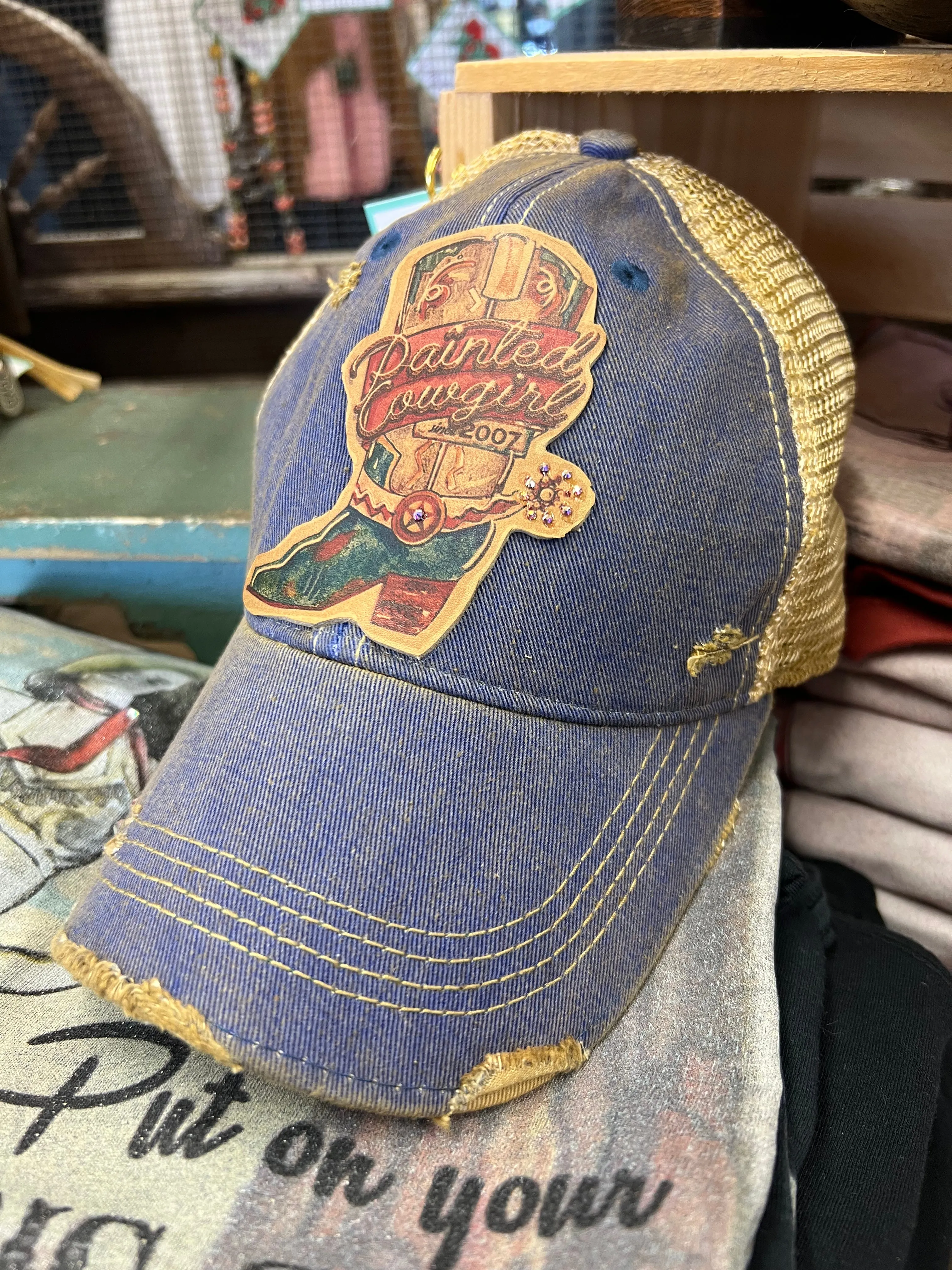 XOXO Women's Painted Cowgirl Boot Ball Cap