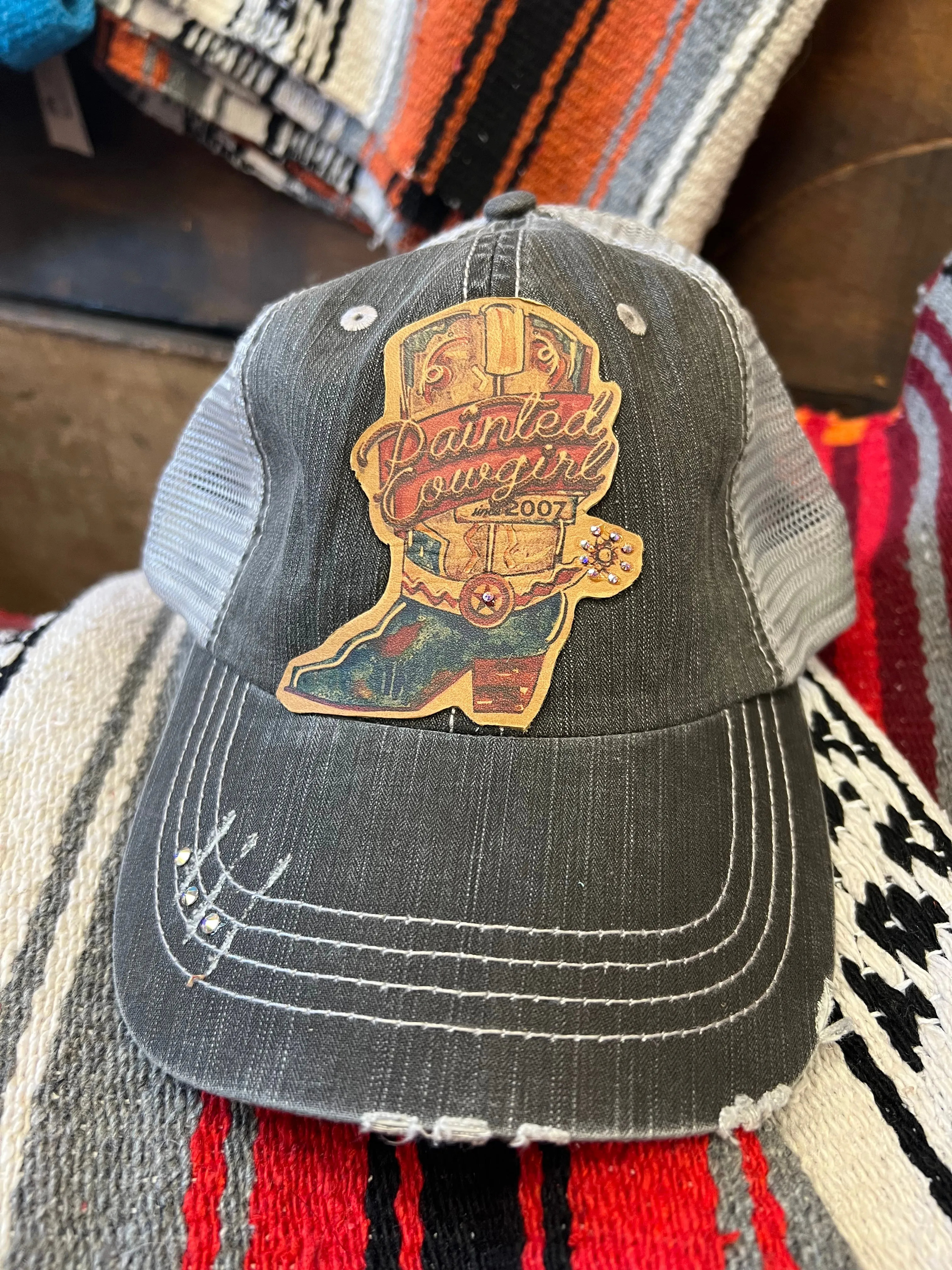 XOXO Women's Painted Cowgirl Boot Ball Cap