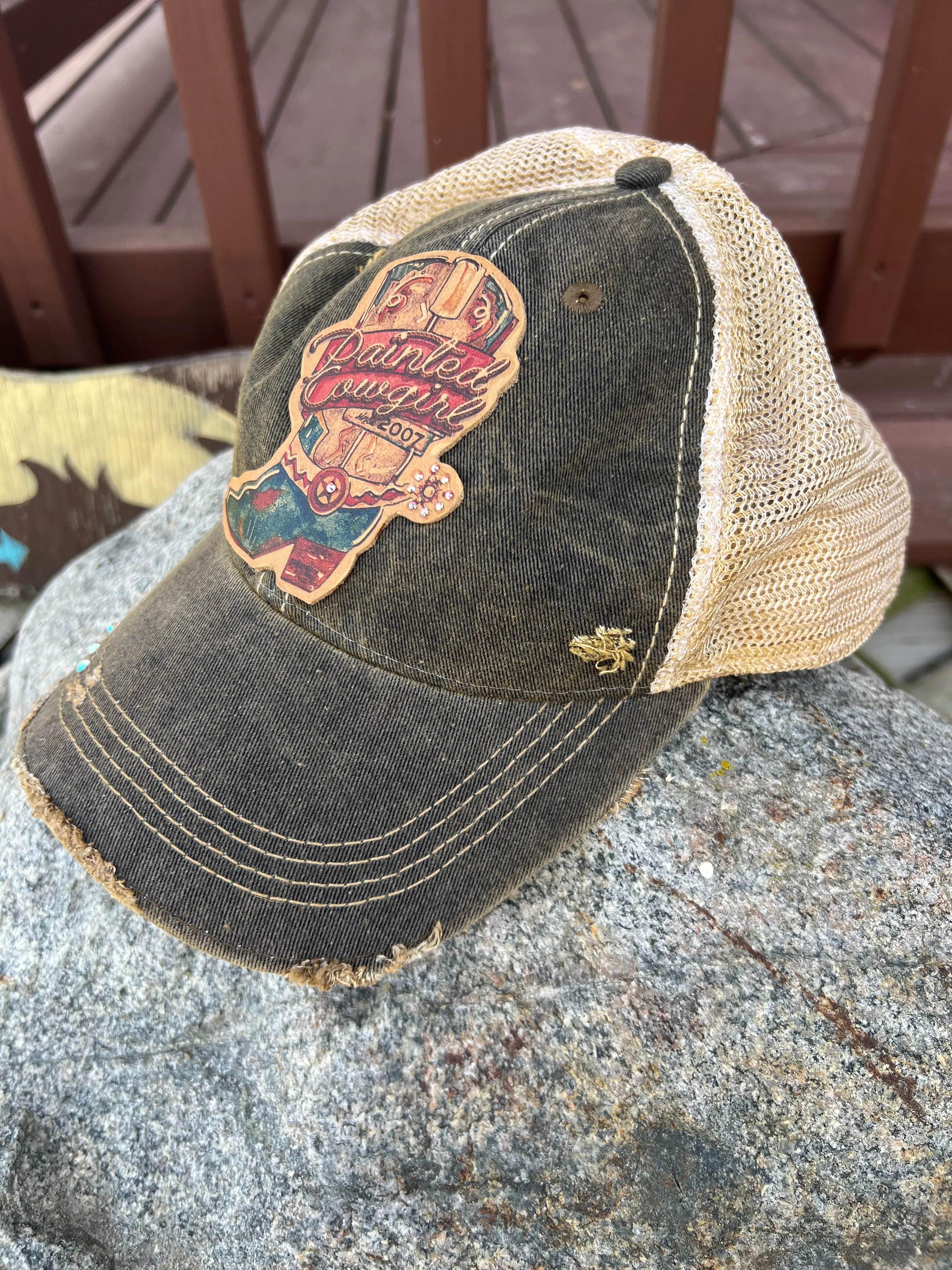XOXO Women's Painted Cowgirl Boot Ball Cap